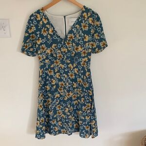 Amour Vert Teal Floral Dress